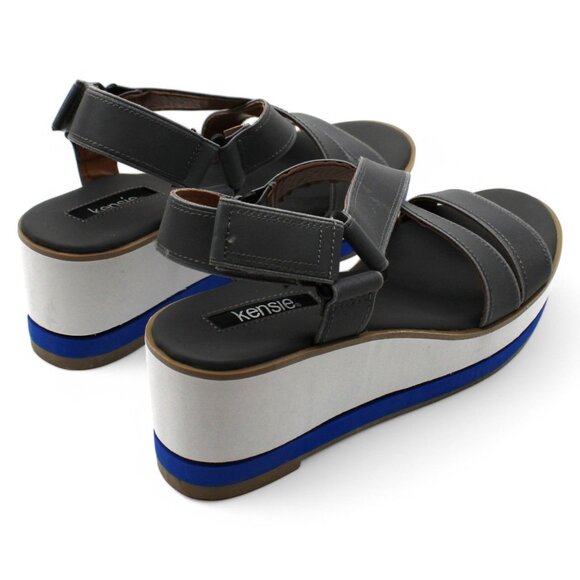 Kensie Womens Tia Iridescent Ankle Strap Wedge Sandals - Picture 5 of 7